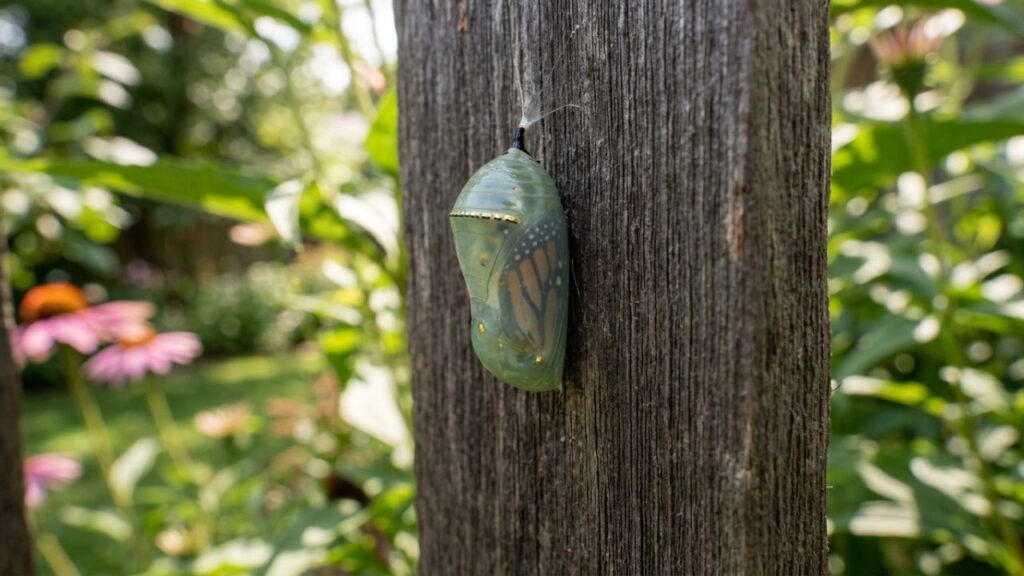 Casulo-de-borboleta-3-1024x576 Se você encontrar este pequeno casulo verde pendurado na cerca, nós lhe diremos o que isso significa e por que é algo bom