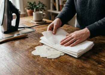 Como remover cera de vela seca do móvel ou tecido delicado: o truque fácil de colocar papel toalha por cima e passar o ferro quente que sempre funciona