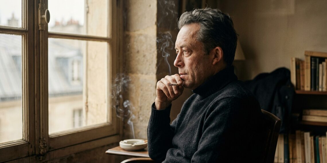 Frase do dia de Albert Camus, filósofo francês e explorador do absurdo: "Deve-se imaginar Sísifo feliz"