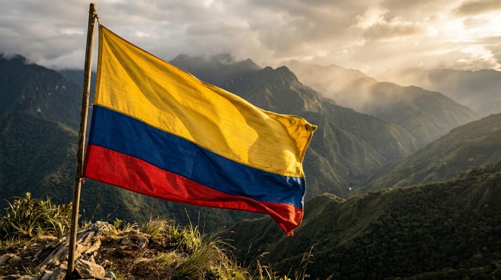 Por que a bandeira da Colômbia tem amarelo maior que as outras cores, e qual a origem histórica dessa proporção única?