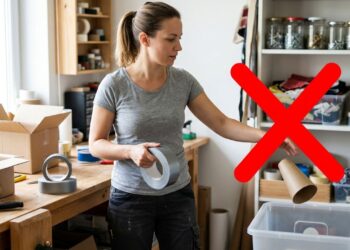 Não jogue os cones vazios de papelão da fita adesiva larga fora: ideias para reutilizar esses aros espessos colados no fundo de grandes vasos pesados para não arranhar o piso porcelanato