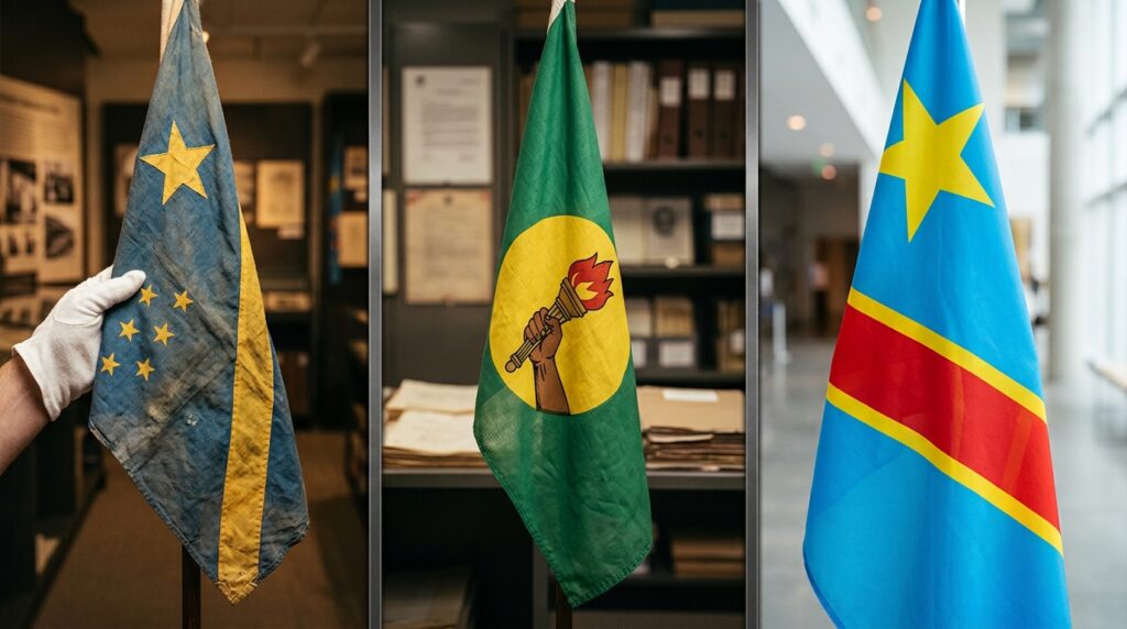 Por que a bandeira da República Democrática do Congo tem azul, amarelo e vermelho, e qual a origem real dessas cores?