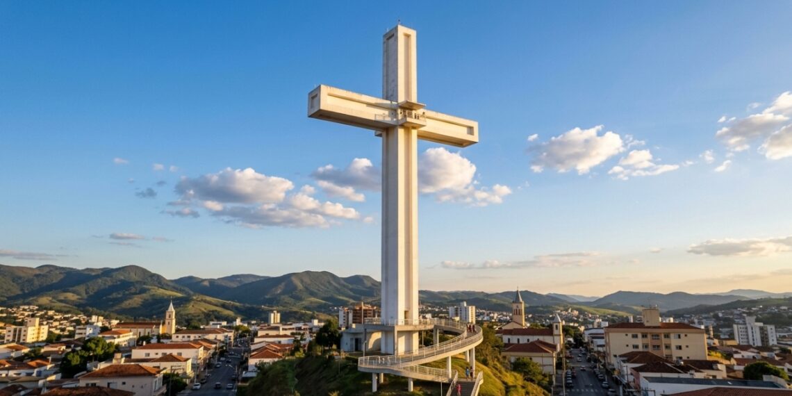 Uma cruz de quase 74 metros ligada a Líbano e México: a cidade mineira que veste o Brasil e atrai romeiros