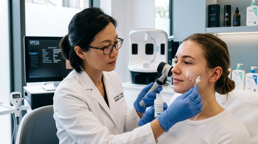 Dermatologist_examining_skin_clo%E2%80%A6_202606271815-1024x572 Como blindar a barreira da pele contra o envelhecimento precoce: ingredientes e rotina que funcionam