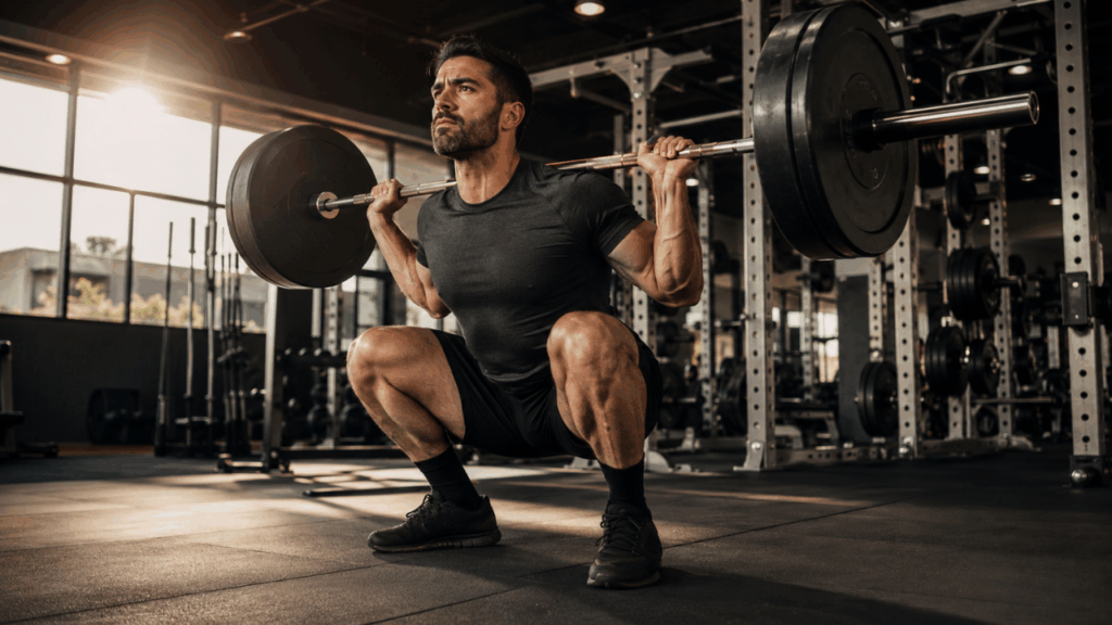 Agachamento com barra: o exercício composto mais completo que fortalece pernas, glúteos e core ao mesmo tempo