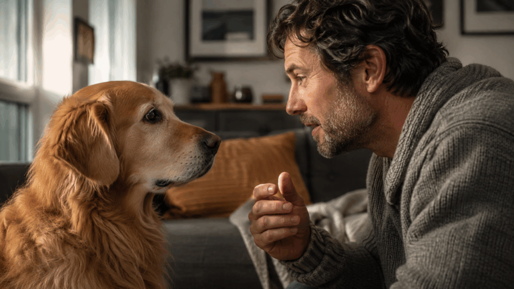 Porque os cães só conseguem compreender as suas intenções através do "tom de voz" do seu dono