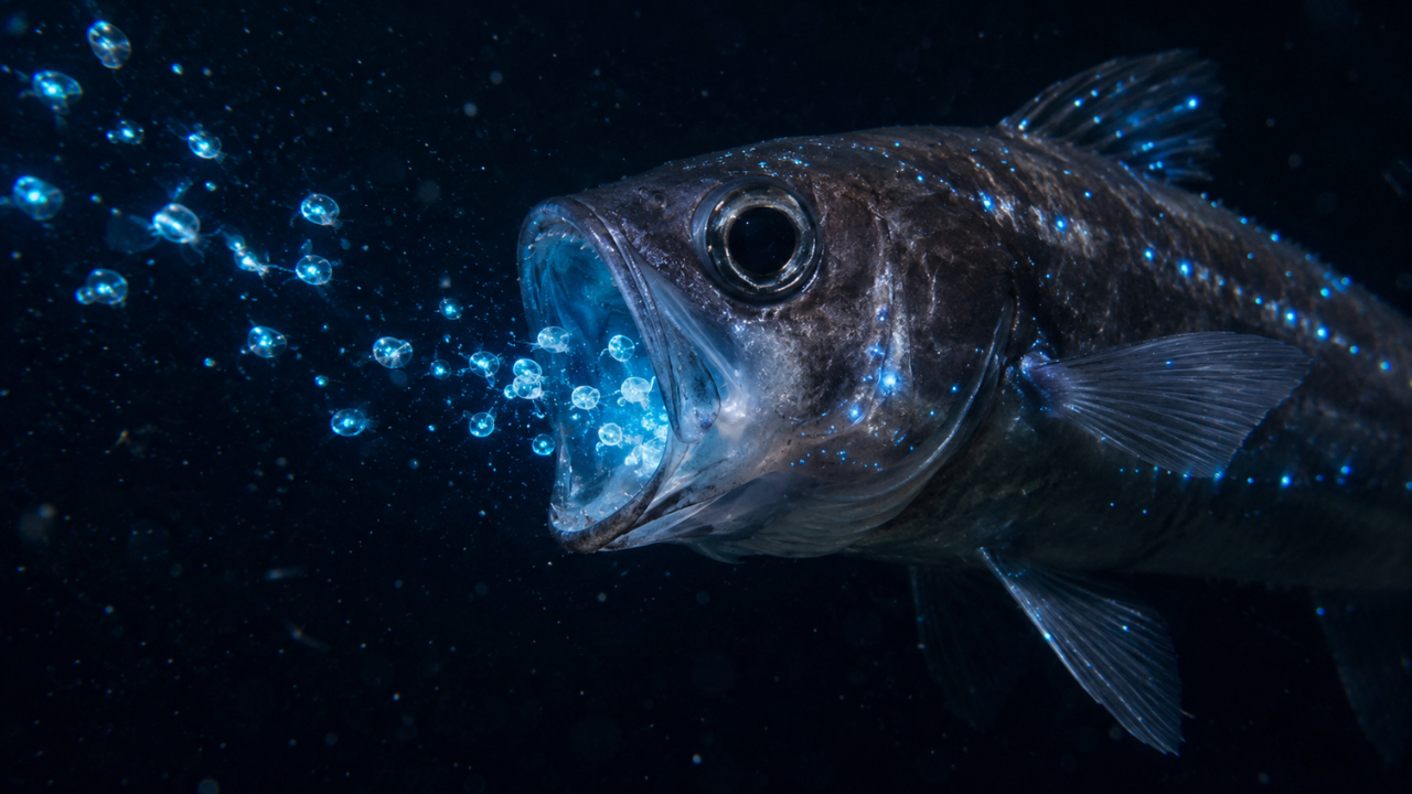 Peixe bioluminescente “rouba” proteínas para brilhar, e a ciência descobriu que esse poder não está em seus genes