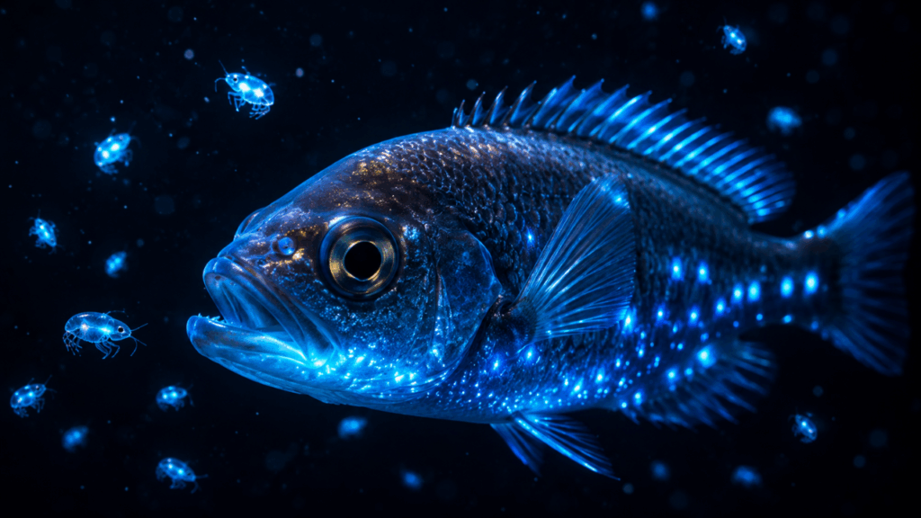 Peixe bioluminescente “rouba” proteínas para brilhar, e a ciência descobriu que esse poder não está em seus genes