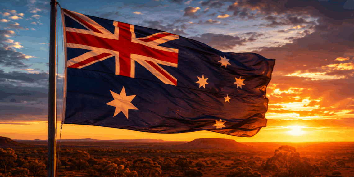 Por que a bandeira da Austrália exibe a Union Jack e estrelas brancas, e o que elas simbolizam?