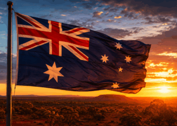Por que a bandeira da Austrália exibe a Union Jack e estrelas brancas, e o que elas simbolizam?