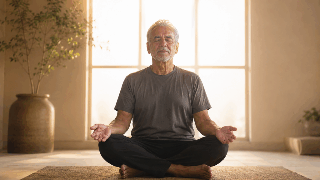 Sem academia, sem tapete, sem desculpa: yoga na cadeira para quem quer se mover depois dos 60