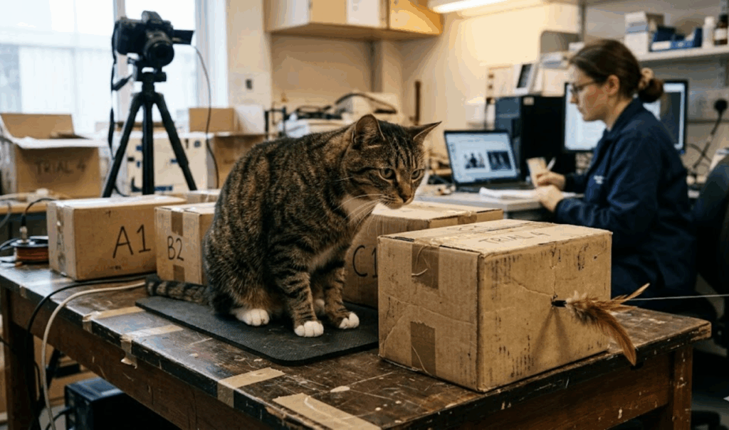 O comportamento dos gatos diante de uma simples caixa deixou pesquisadores intrigados