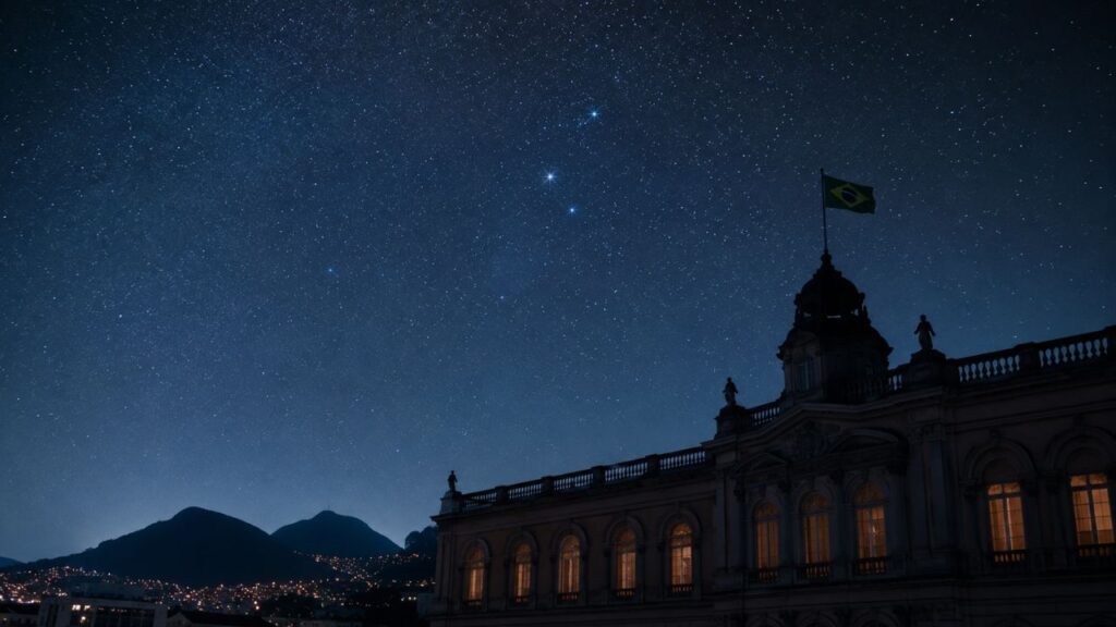 Por que a bandeira do Brasil tem estrelas que formam o céu de uma noite específica, e o que esse mapa astronômico revela sobre o momento exato em que a República foi proclamada