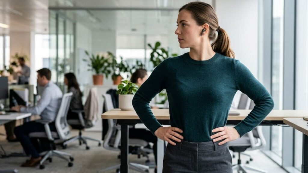 Exercícios de postura para quem trabalha sentado 8 horas por dia: o que muda em 3 semanas de prática