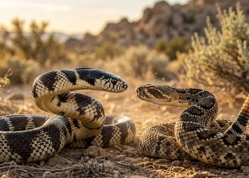A cobra-rainha que é imune ao veneno de cascavel, caça e devora outras cobras venenosas e usa o veneno dos rivais como defesa contra predadores maiores