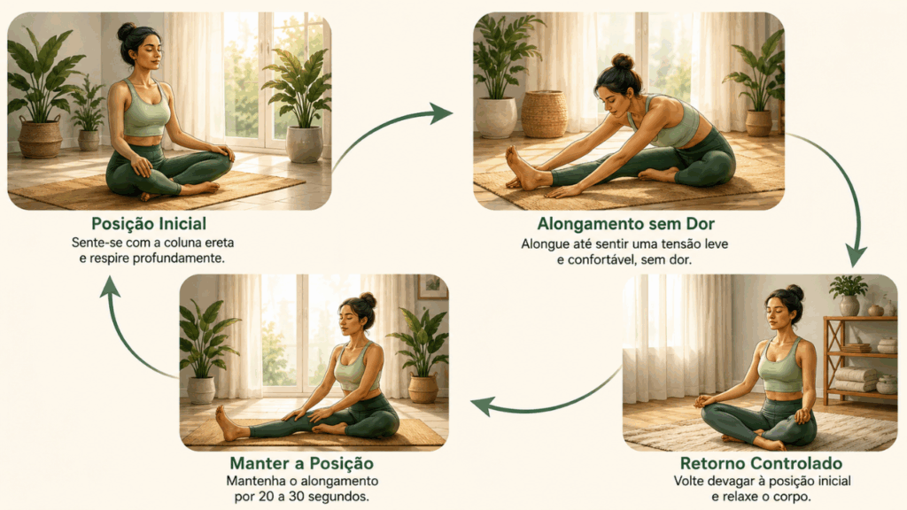 O alongamento estático que mulheres com rigidez muscular fazem errado