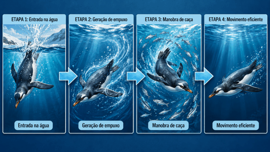 O pinguim que "voa" como um pássaro mas dentro da água