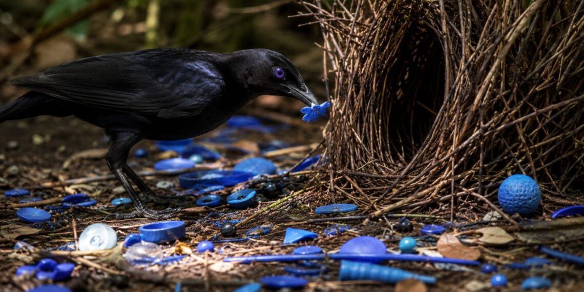O pássaro que decora o ninho com objetos azuis para atrair parceiras e a lógica evolutiva por trás desse comportamento