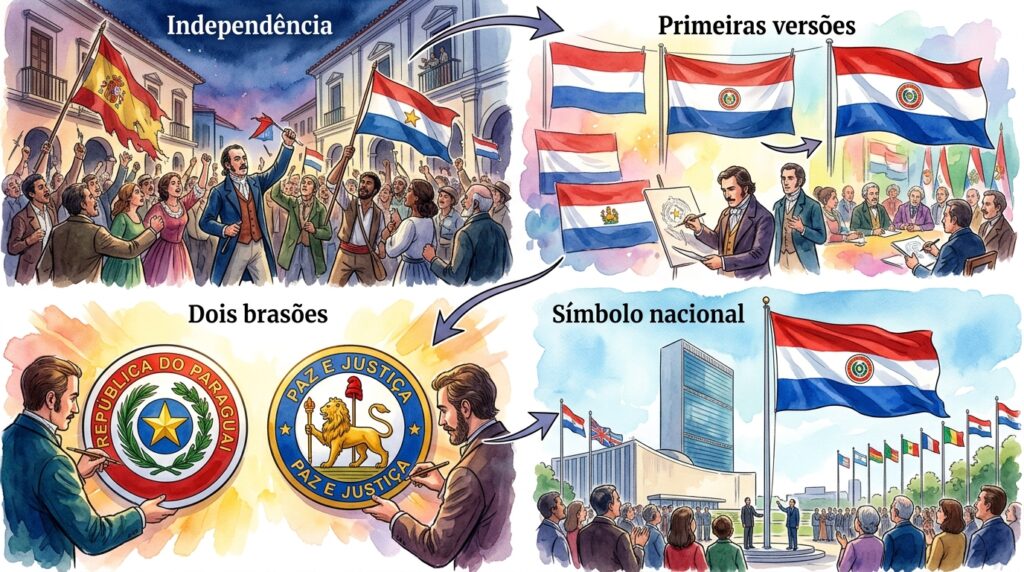 A bandeira que muda de um lado para o outro: a particularidade única da bandeira paraguaia