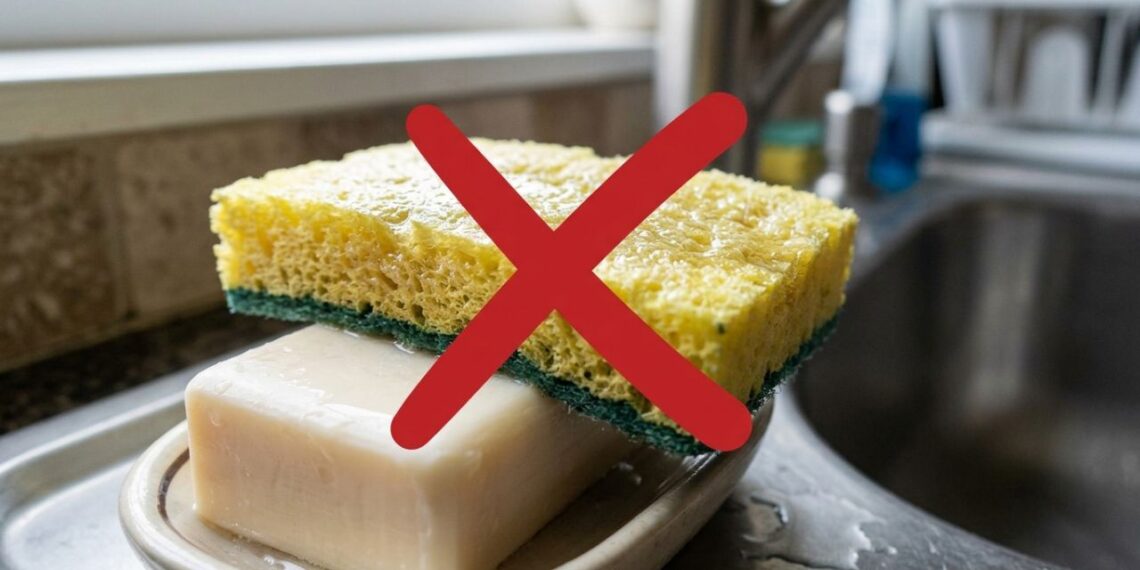 Pare de guardar a esponja de louça molhada deitada em cima do sabão em pasta: essa é a maneira correta de secar e higienizar para evitar a proliferação de bactérias