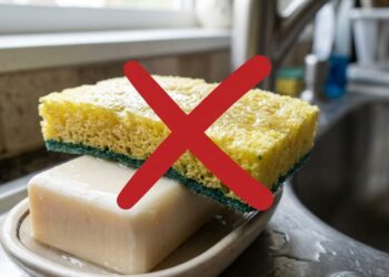 Pare de guardar a esponja de louça molhada deitada em cima do sabão em pasta: essa é a maneira correta de secar e higienizar para evitar a proliferação de bactérias