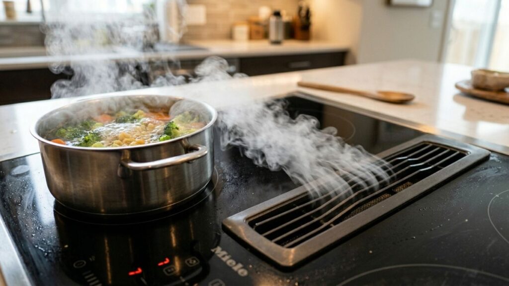 Exaustores-2-1024x576 Adeus às coifas de teto barulhentas e enormes: a nova tendência é mais elegante e puxa o ar diretamente pelas lateral do cooktop