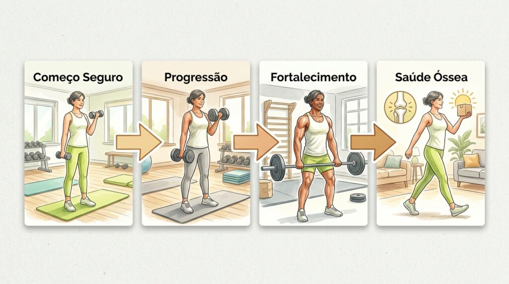 Nem leve demais, nem pesada demais: a carga ideal para proteger os ossos após os 60