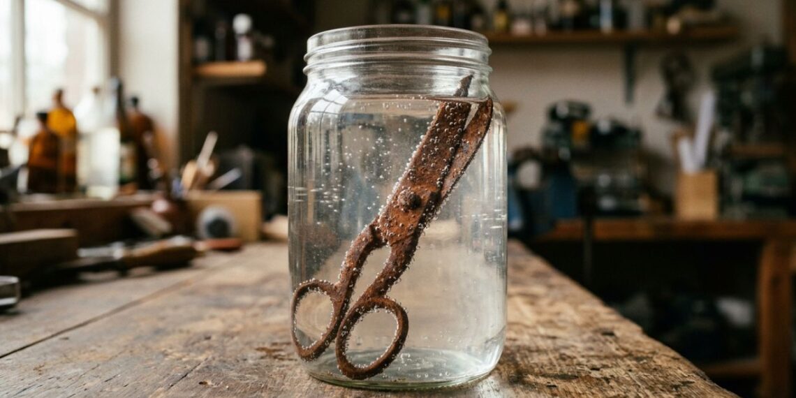 Como tirar manchas de ferrugem da tesoura e facas velhas da cozinha: o truque fácil de mergulhar a lâmina em um copo com vinagre branco puro que sempre funciona