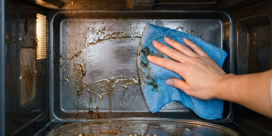 Como amolecer sujeira incrustada e limpar o forno micro-ondas por dentro: o truque fácil de aquecer água com rodelas de limão por três minutos