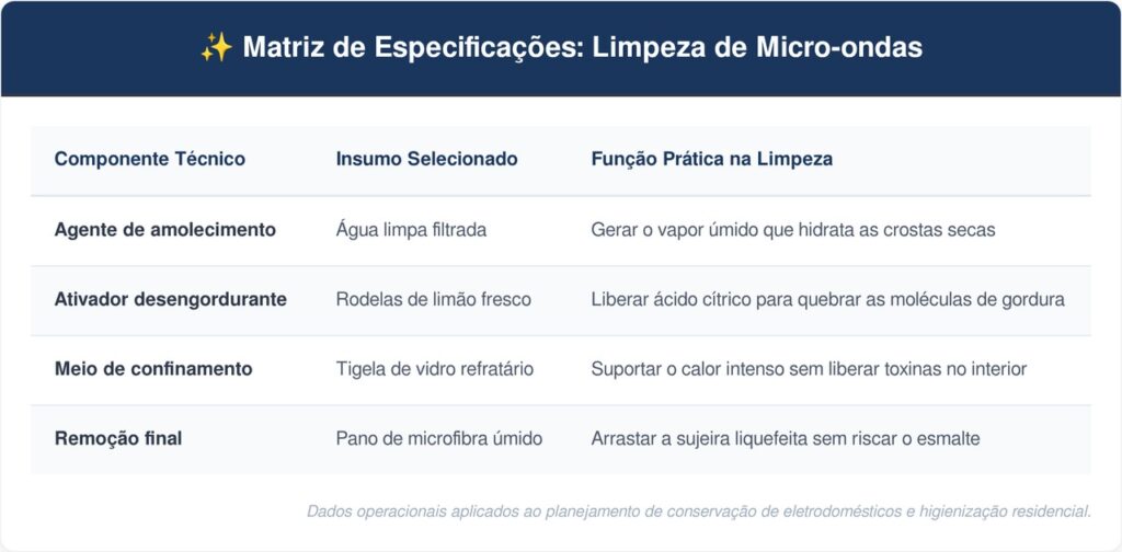 Forno-micro-ondas-tabela-1024x504 Como amolecer sujeira incrustada e limpar o forno micro-ondas por dentro: o truque fácil de aquecer água com rodelas de limão por três minutos