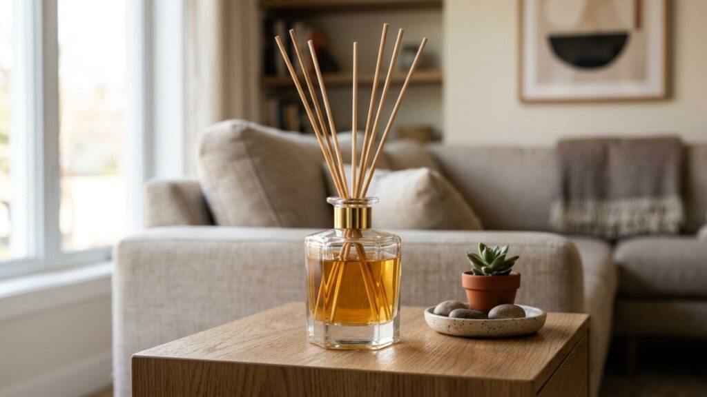 Frascos-de-perfume-3-1024x576 Não jogue frascos de perfume vazios de vidro fora: ideias para reutilizar os vidrinhos elegantes como aromatizadores de ambiente caseiros com palitos de madeira