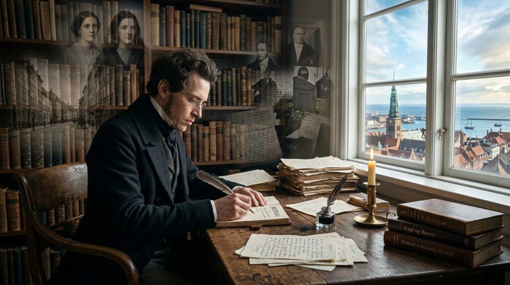 Frase do dia de Søren Kierkegaard, filósofo dinamarquês e precursor do existencialismo: "A vida só pode ser compreendida olhando para trás; mas deve ser vivida para frente"