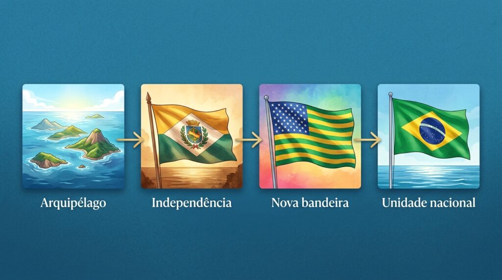 Por que a bandeira de Cabo Verde tem azul, estrelas e faixas coloridas, e qual a origem histórica desses símbolos?
