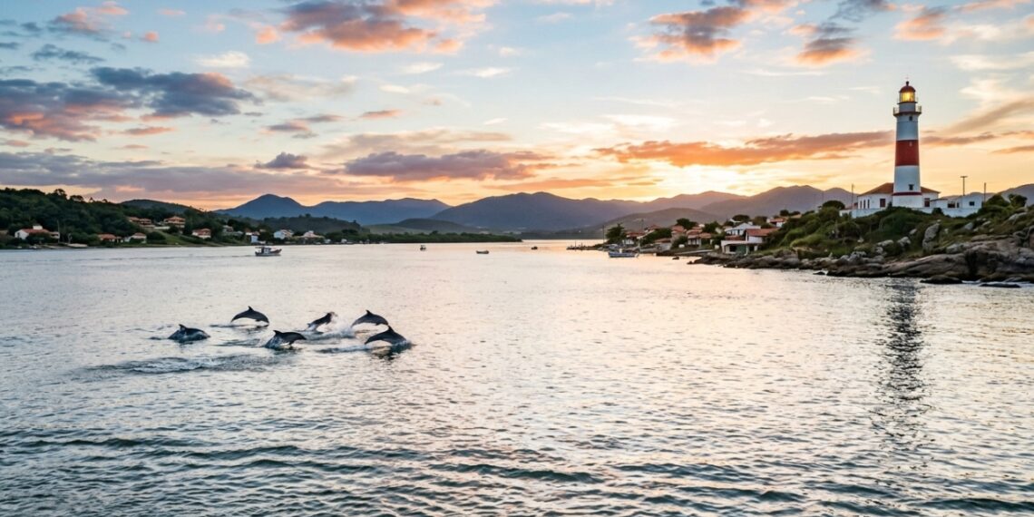 A cidade onde golfinhos selvagens pescam ao lado de humanos há mais de 150 anos é a segunda mais antiga de Santa Catarina
