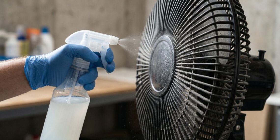Como limpar o pó estático grosso das grades do ventilador sem precisar desmontar tudo: o truque fácil de borrifar água com amaciante e embalar num saco plástico ligado que sempre funciona