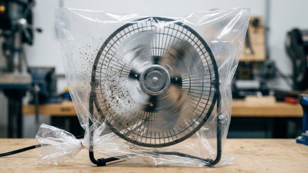 Limpar-o-po-estatico-3-1024x576 Como limpar o pó estático grosso das grades do ventilador sem precisar desmontar tudo: o truque fácil de borrifar água com amaciante e embalar num saco plástico ligado que sempre funciona