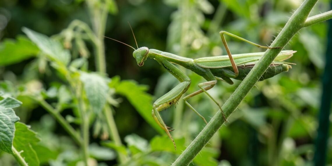 Se você encontrar este inseto verde imóvel na haste da flor, nós lhe diremos o que isso significa e por que é algo bom