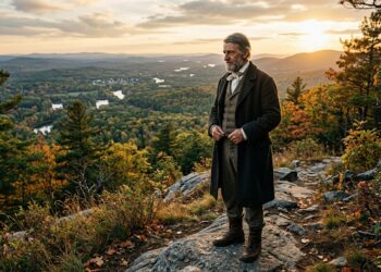 Frase do dia de Ralph Waldo Emerson, filósofo americano e transcendentalista: "Não vá aonde o caminho leva; vá onde não há caminho e deixe um rastro”