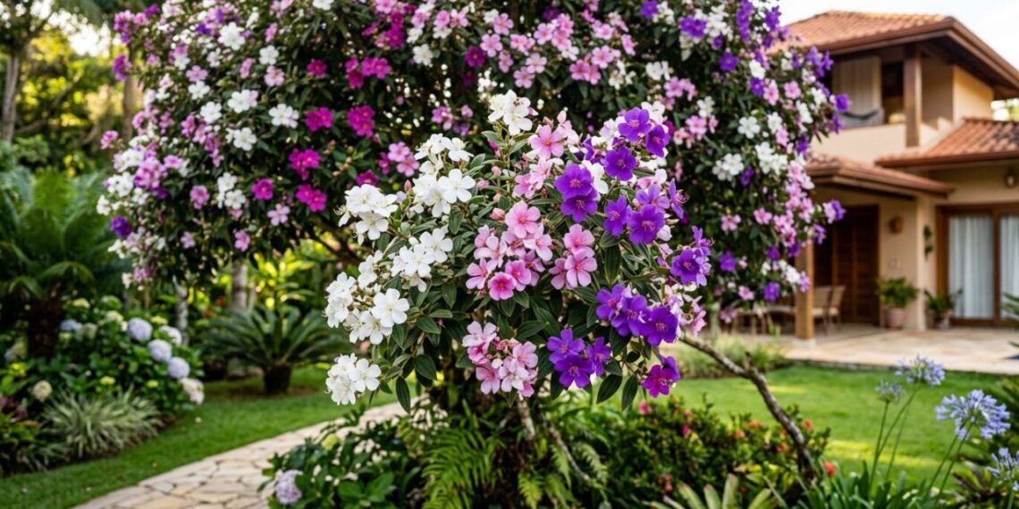Essa árvore é ideal para o seu quintal: não racha o piso, proporciona sombra e dá flores que mudam de cor