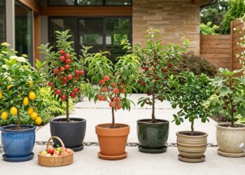 5 árvores frutíferas em miniatura cujas raízes não danificam os muros de divisa, perfeitas para quintais cimentados