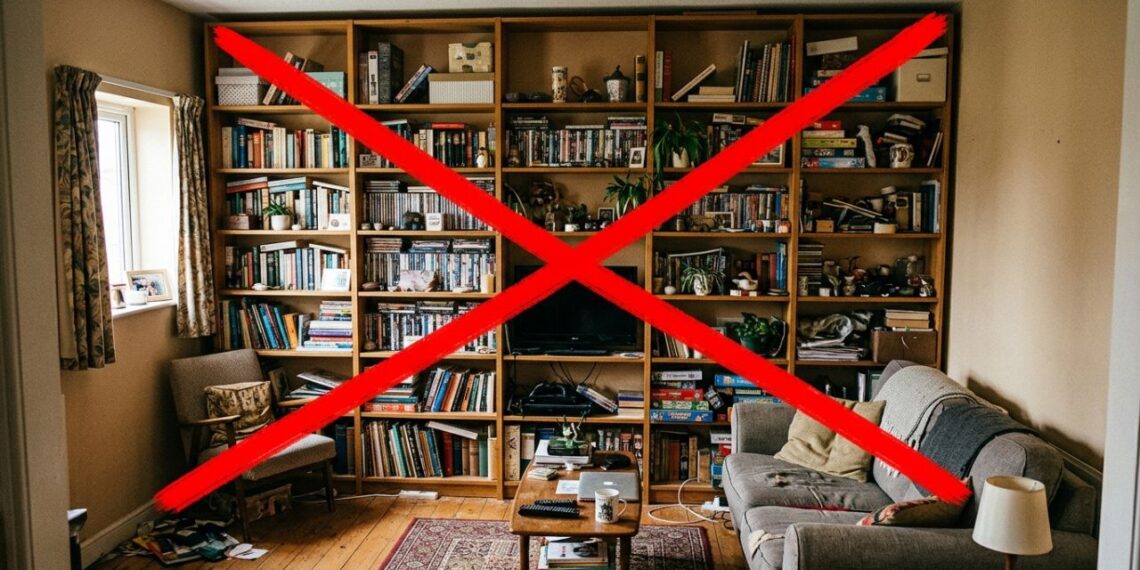 Adeus ao rack gigante de parede inteira que engole o espaço da pequena sala de TV: a nova tendência é mais aérea e moderna com o painel ripado e prateleira suspensa