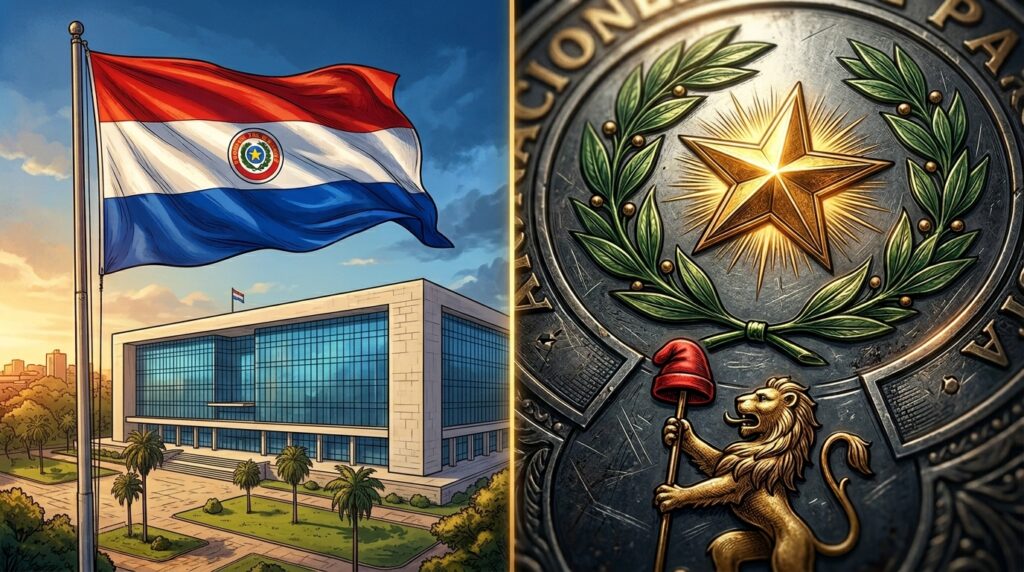 A bandeira que muda de um lado para o outro: a particularidade única da bandeira paraguaia