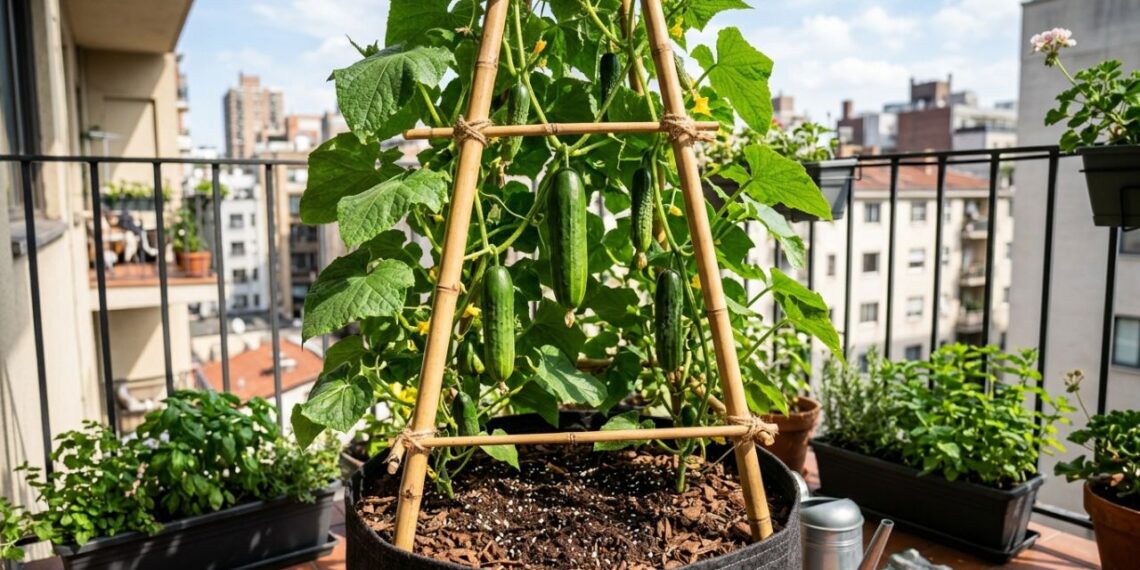 Horta em casa: a trepadeira rasteira que cresce em qualquer varanda ensolarada utilizando tutores de bambu