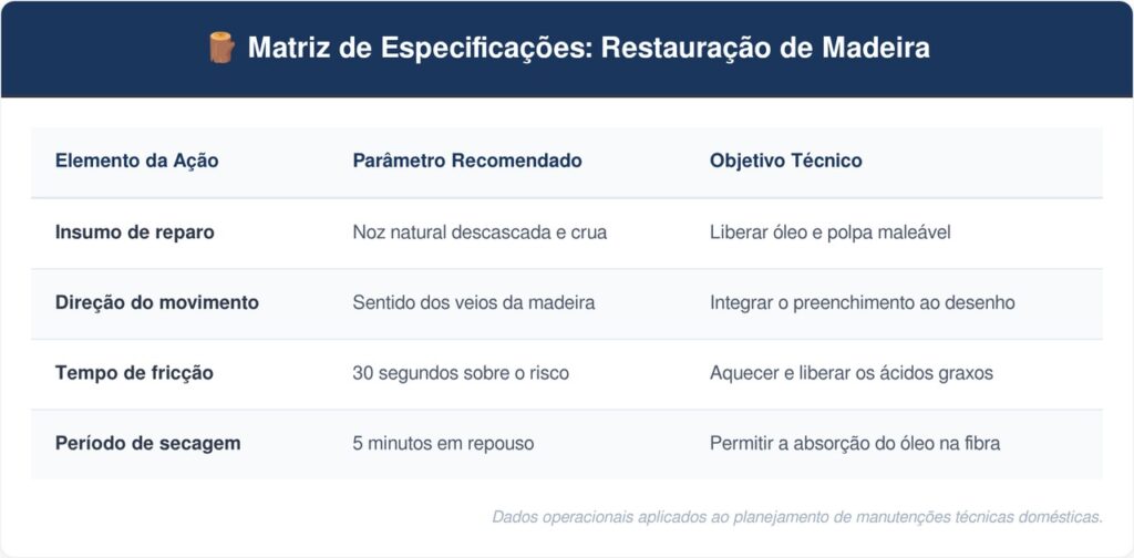 Pequenos-arranhoes-tabela-1024x504 Como tirar pequenos arranhões de móveis de madeira escuros: o truque fácil de esfregar levemente uma noz sem casca que sempre funciona