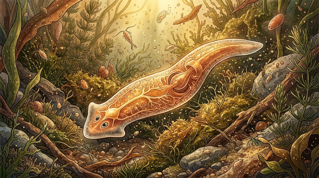 Quando atacado, este animal se divide em partes e pode se reconstruir
