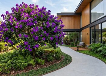Essa árvore é ideal para o seu jardim da frente: não racha o piso, proporciona sombra e dá flores roxas espetaculares