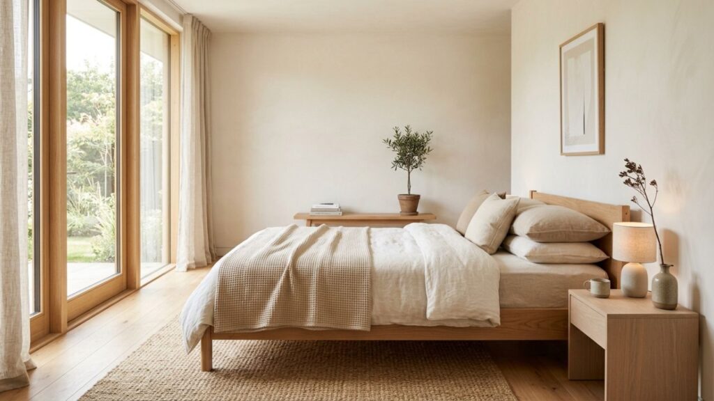 Renovar-o-quarto-3-1024x576 Adeus às camas com saias de tecido arrastando no chão: a tendência minimalista para renovar o quarto com estrados baixos de madeira