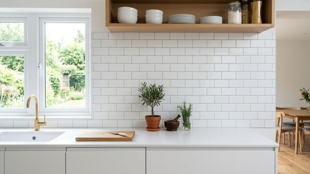 Revestimento-metro-white-2-1024x576 Adeus ao azulejo estampado com desenhos na cozinha: a nova tendência é mais limpa e proporciona amplitude com o revestimento metrô white liso