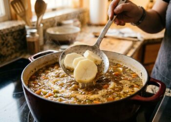 Colocar rodelas cruas de batata dentro da panela de sopa que ficou salgada demais: para que serve e por que você deve fazer isso para sugar o excesso de sal grosso