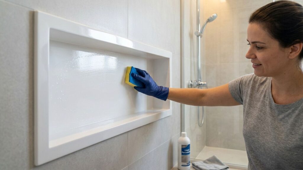 Saboneteira-3-1024x576 Adeus à saboneteira de plástico fixada na parede que quebra fácil: a nova tendência é mais bonita e proporciona espaço embutido com o nicho de porcelanato no box